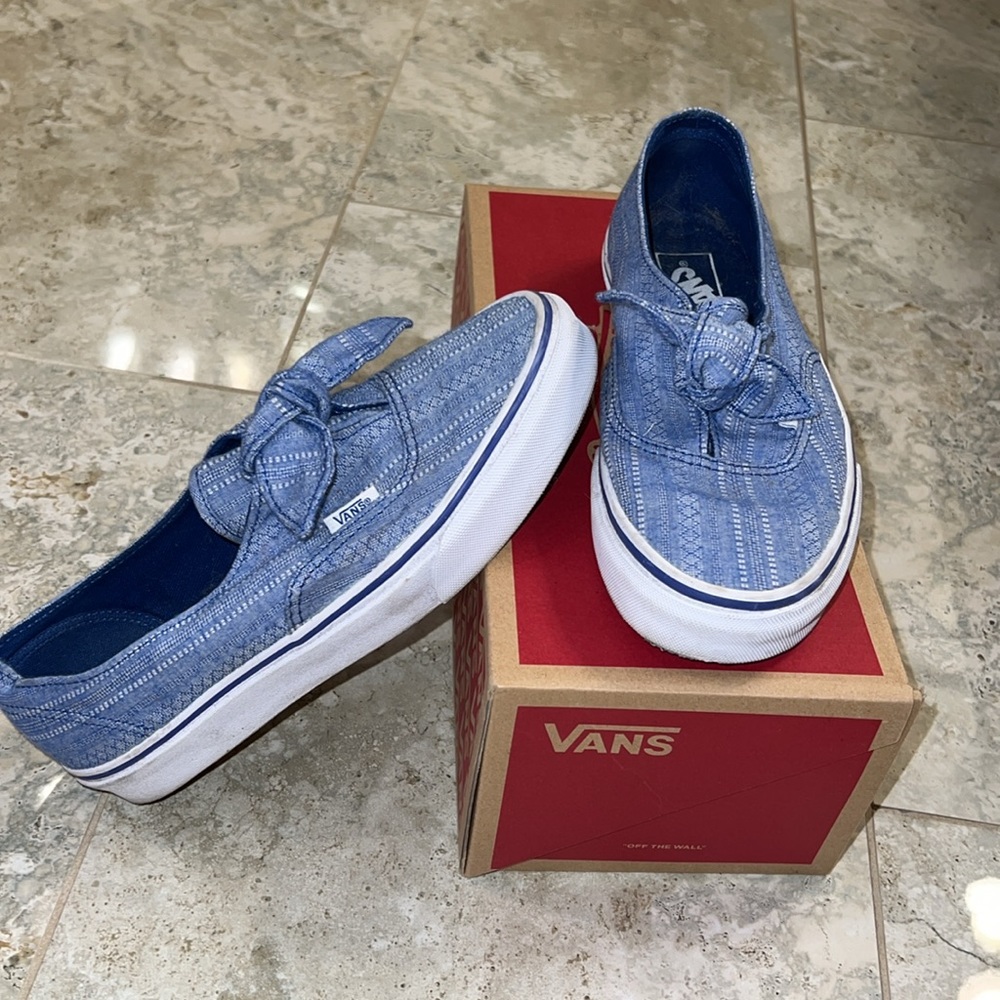 Vans Authentic Knotted Lace Chambray True Blue Shoes
